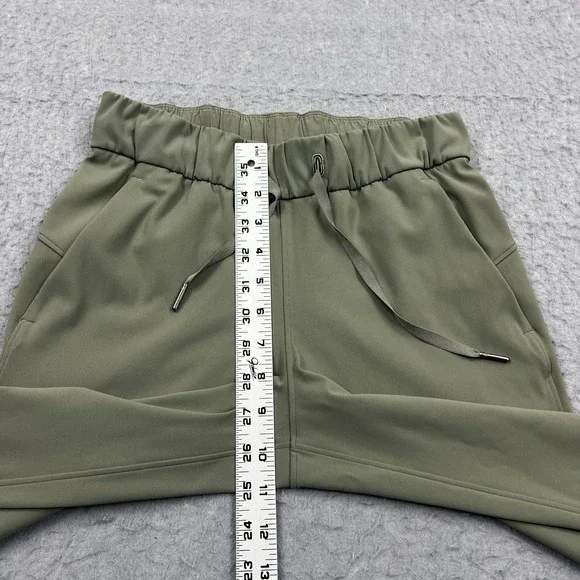 Lululemon On The Fly Pant 27" Women's 2 Green Stretch Drawcord Activewear W5BPNS - Picture 6 of 13